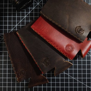 Leather koozie for 16 oz energy drink