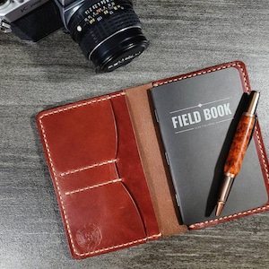 Leather field notes cover with field book image 1