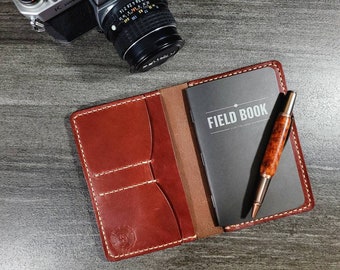 Leather field notes cover with field book