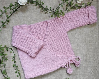 Brassière bébé rose/Gilet bébé/Cardigan bébé/tricot bébé/tricot bébé fille/ baby knit