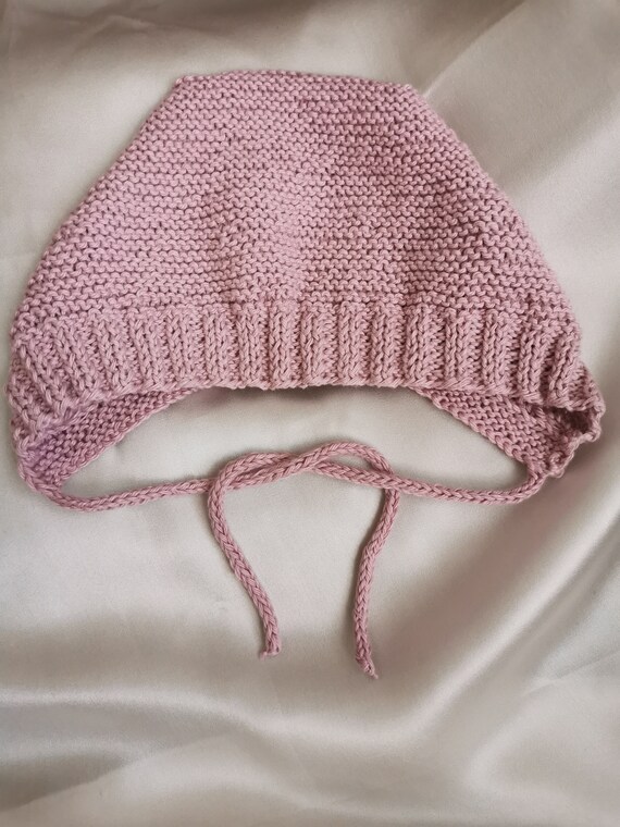 Pink Cap /tricot Baby/cordon Bonnet/baby Boy/stringed - Etsy