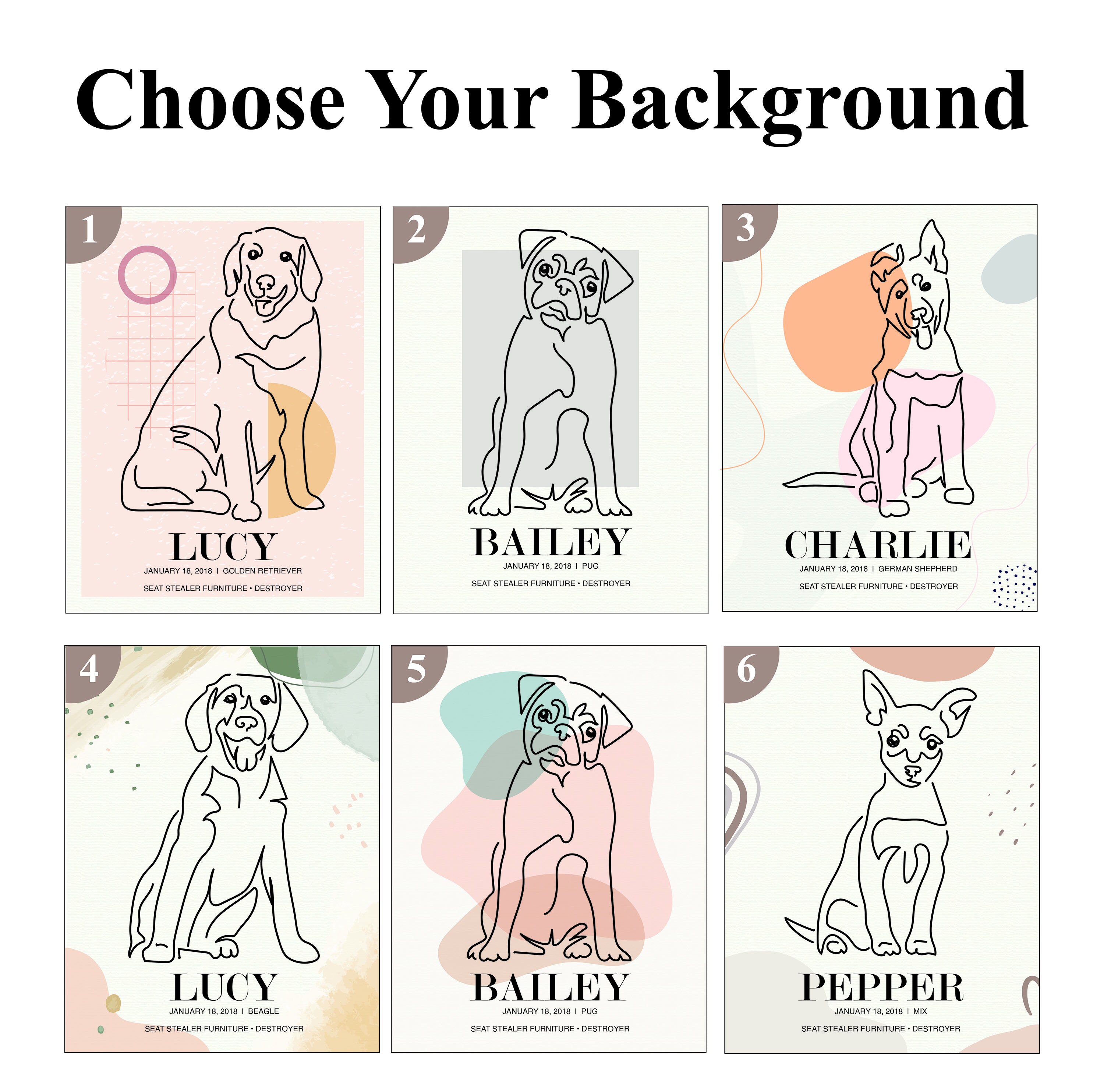 CUSTOM PET PORTRAIT Pet Line Art Pet Portrait Dog Portrait | Etsy