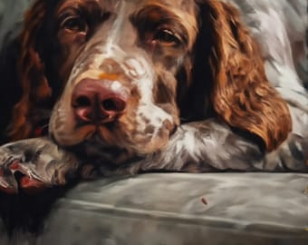 Custom Pet Portrait| Mix of Oil Painting & Watercolor Style | Digital | Dog Cat Portrait from Photo| Personalized| Memorial|Father&#39;s Day