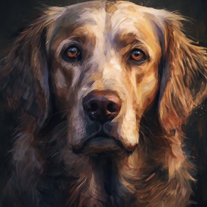 Custom Pet Portrait| Mix of Oil Painting & Watercolor Style | Digital | Dog Cat Portrait from Photo| Personalized| Memorial|Father&#39;s Day
