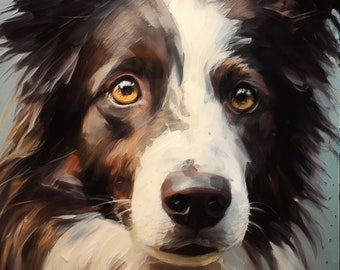 Custom Pet Portrait| Mix of Oil Painting & Watercolor Style | Digital | Dog Cat Portrait from Photo| Personalized| Memorial|Father&#39;s Day
