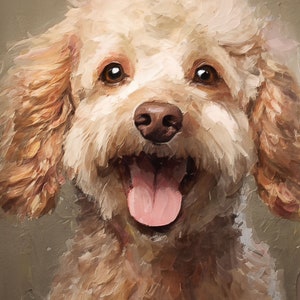 Custom Pet Portrait| Mix of Oil Painting & Watercolor Style | Digital | Dog Cat Portrait from Photo| Personalized| Memorial|Father&#39;s Day