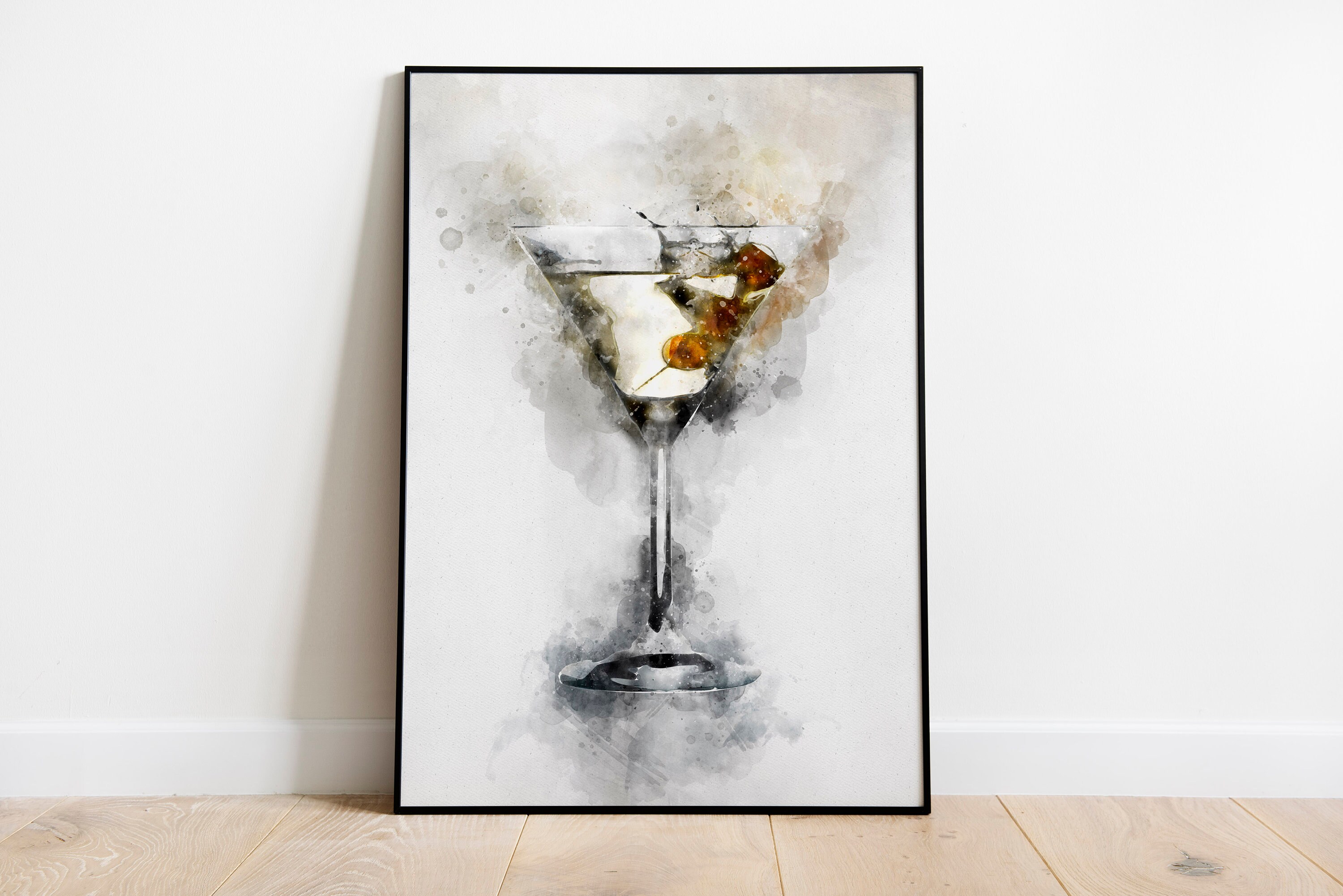Watercolour Dirty Martini Print Wall Art Home Decor Poster | Etsy