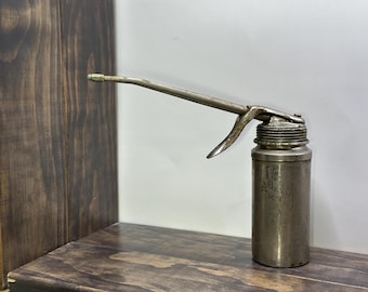 Vintage Industrial Oil Can | Working Lever Action Oiler | Rustic Workshop Farm Decor
