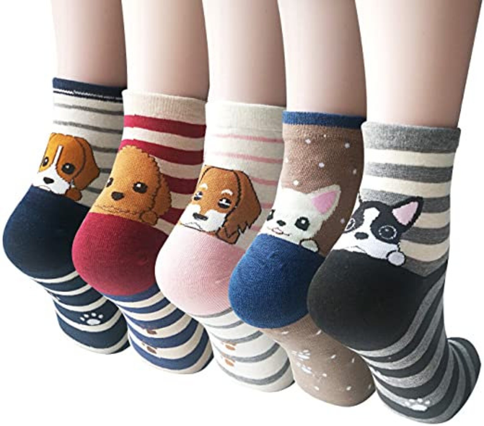 5 Pairs Womens Cute Animal Socks Dog Cat Fun Cotton Casual Etsy