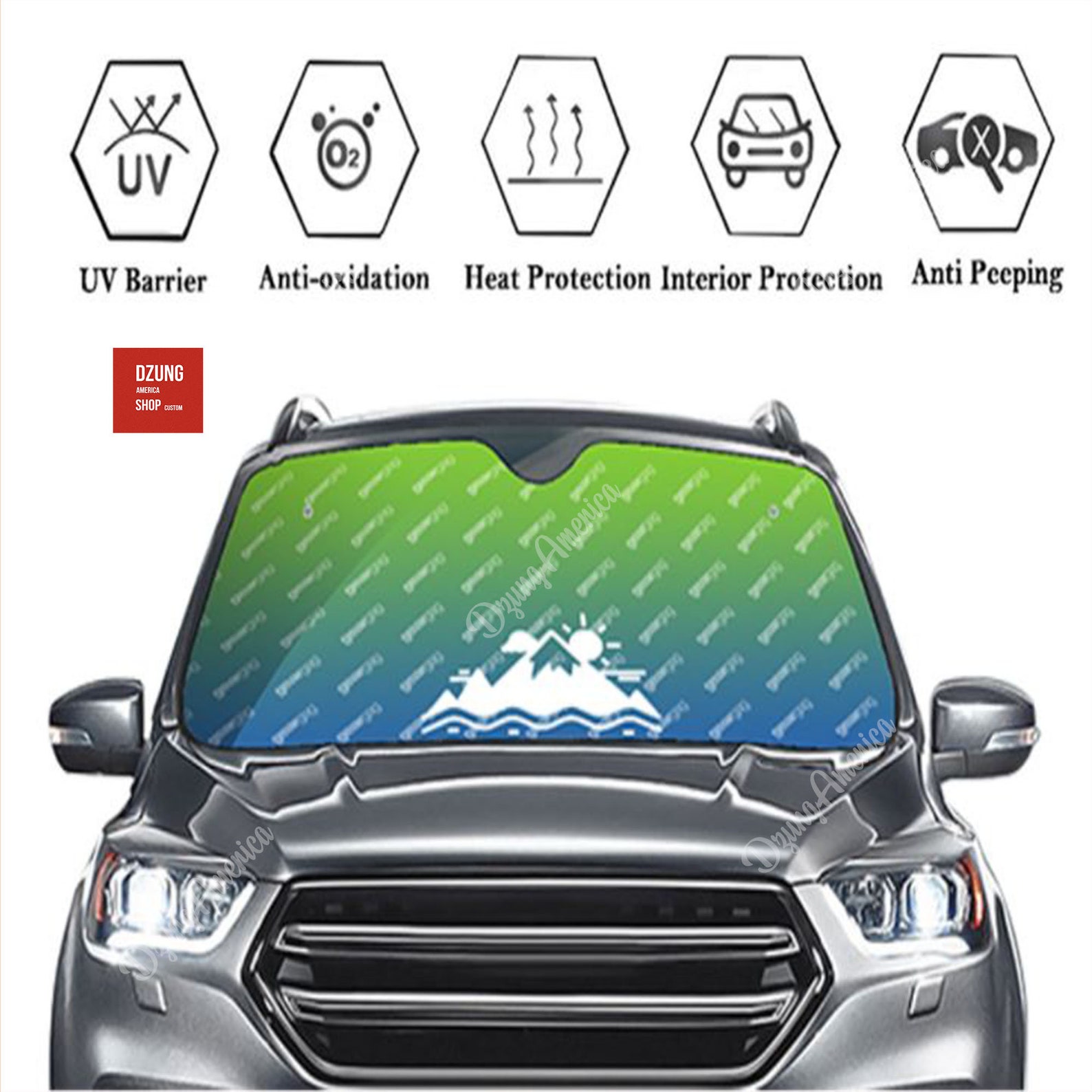 Custom Car Windshield Sun Shade Personalized Photo Logo Etsy