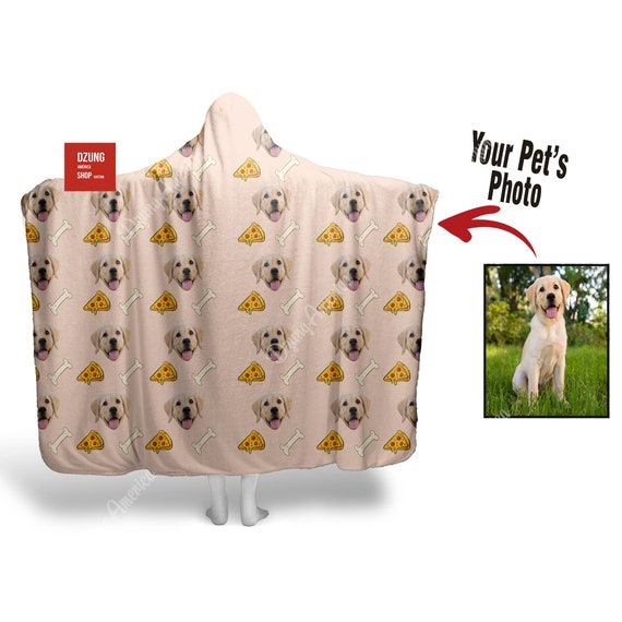 CUSTOM HOODED BLANKET Your Pet's Photo Custom Pet Etsy