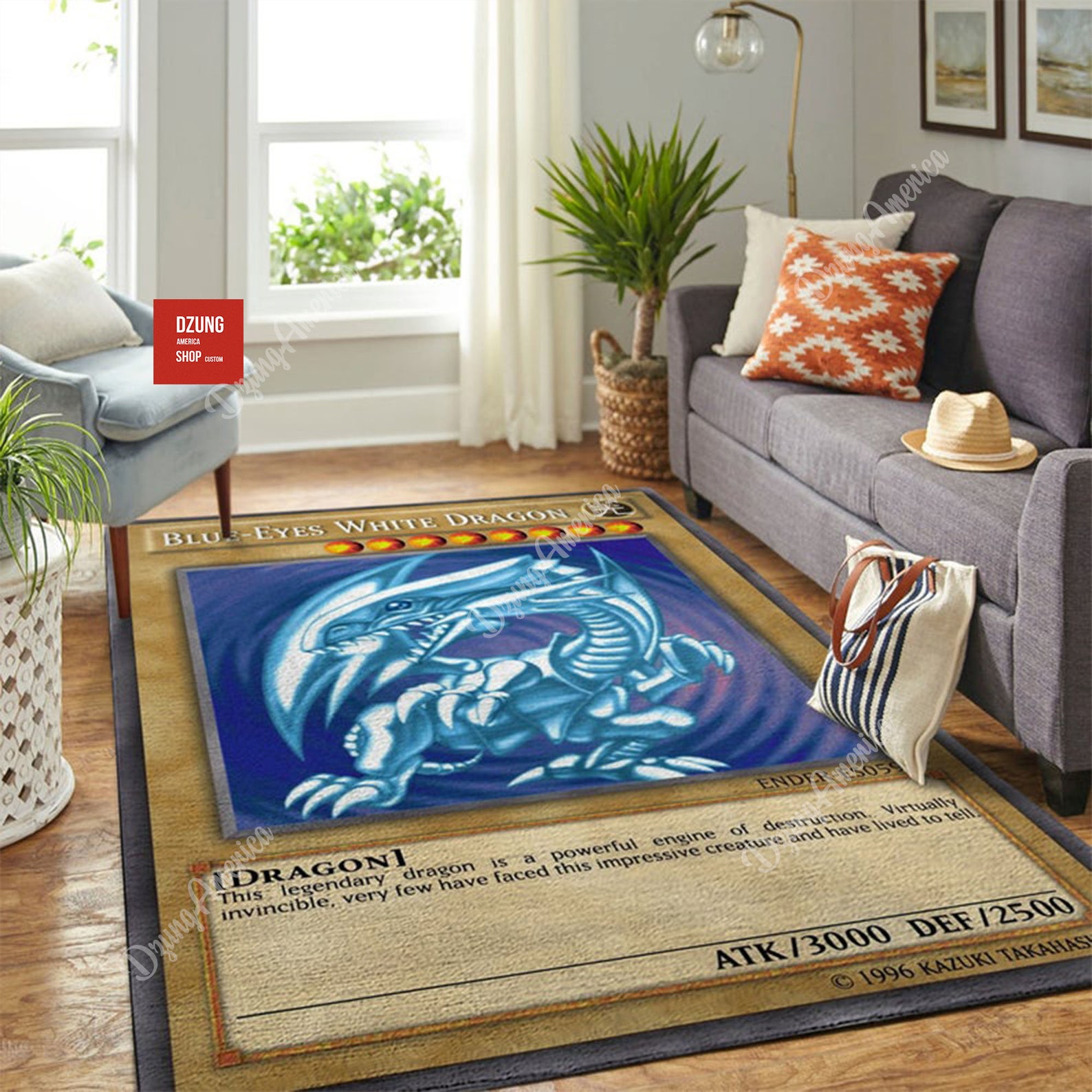 Anime / BlueEyes White Dragon Rug / Hype Beast Rug / Anime Etsy
