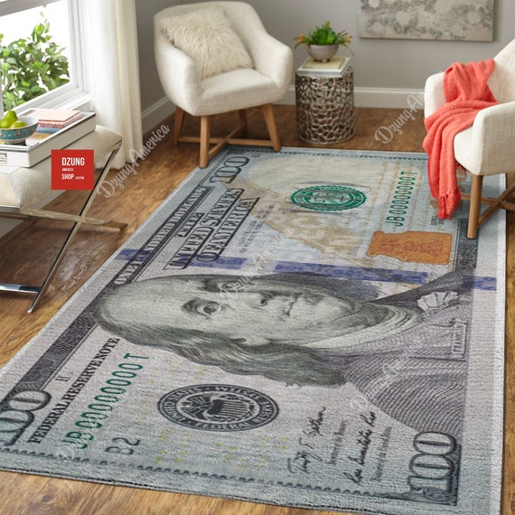 100 Dollar Bill Rug Money Rug Unique Money Rug Dollar Etsy