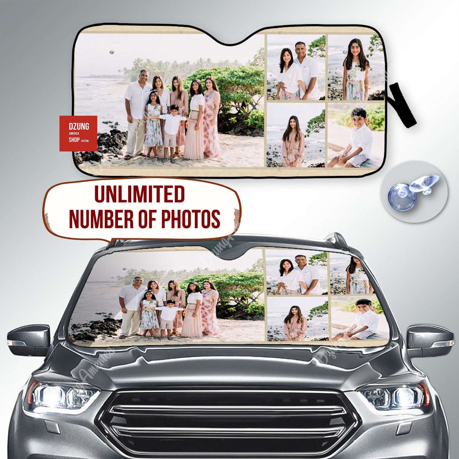 Custom Car Windshield Sun Shade Personalized Photo Logo Etsy