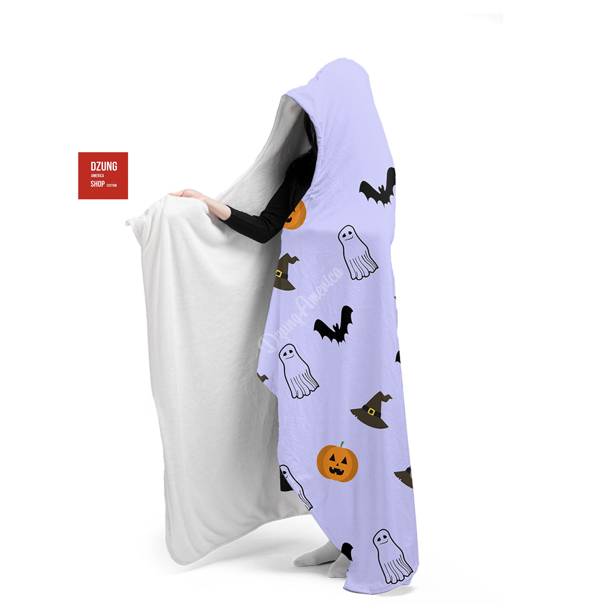 Custom Hooded Blanket Halloween Hooded Blanket Pumpkin Etsy