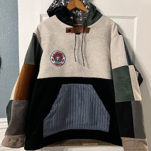 Corduroy Patchwork Grateful  Bertha Pull-Over Jacket