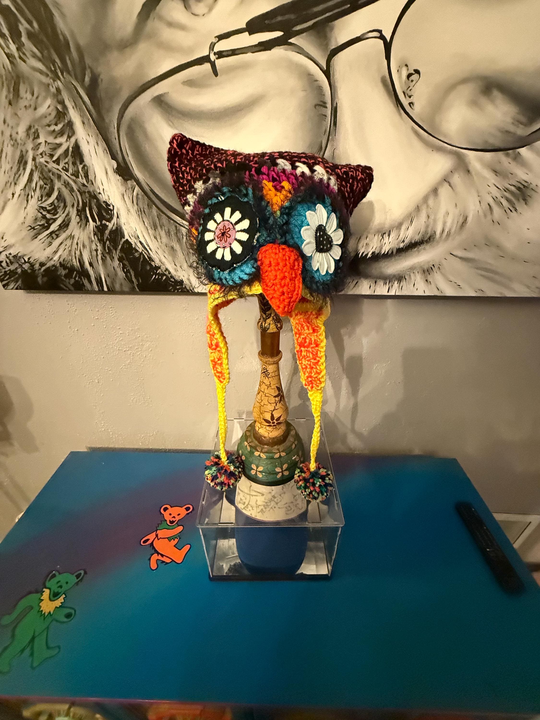 Owl Beanie, Bright festival hat, Party Owl hat