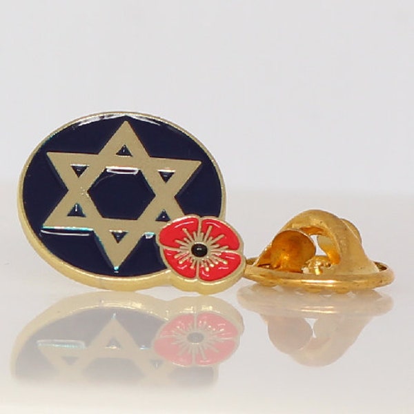 Jewish Star of David Remembrance Lapel Pin Badge