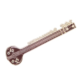 Indian Sitar Musical Instrument Badge