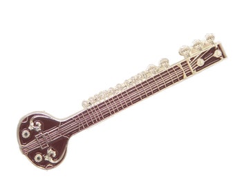 Indian Sitar Musical Instrument Badge