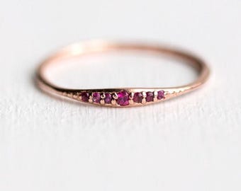 Natural Ruby Ring in 14kt Solid Gold Classic Design/ July Birthstone Jewelry/ Gold Ruby Ring for Her
