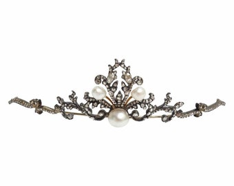 Victorian Pearl Bridal tiara Handmade
