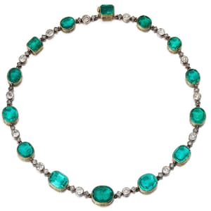 Celestial Grace Emerald and Moissanite Diamond Dream, 925 Sterling Silver Bridal Necklace