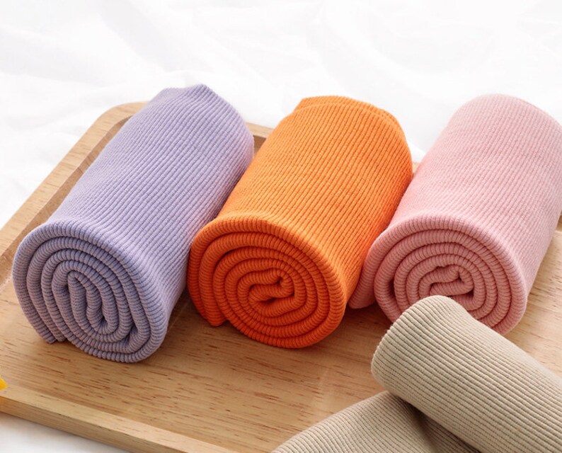 Ribbing Knit Fabric Stretch Ribbing Fabric Cotton Fabric Etsy
