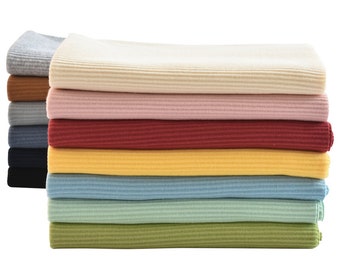 Knit Ribbing Fabric, Cotton Stretch Fabric, Jersey Fabric, Sports Fabric, Shirt Dress Garment Fabric, By The Half Yard