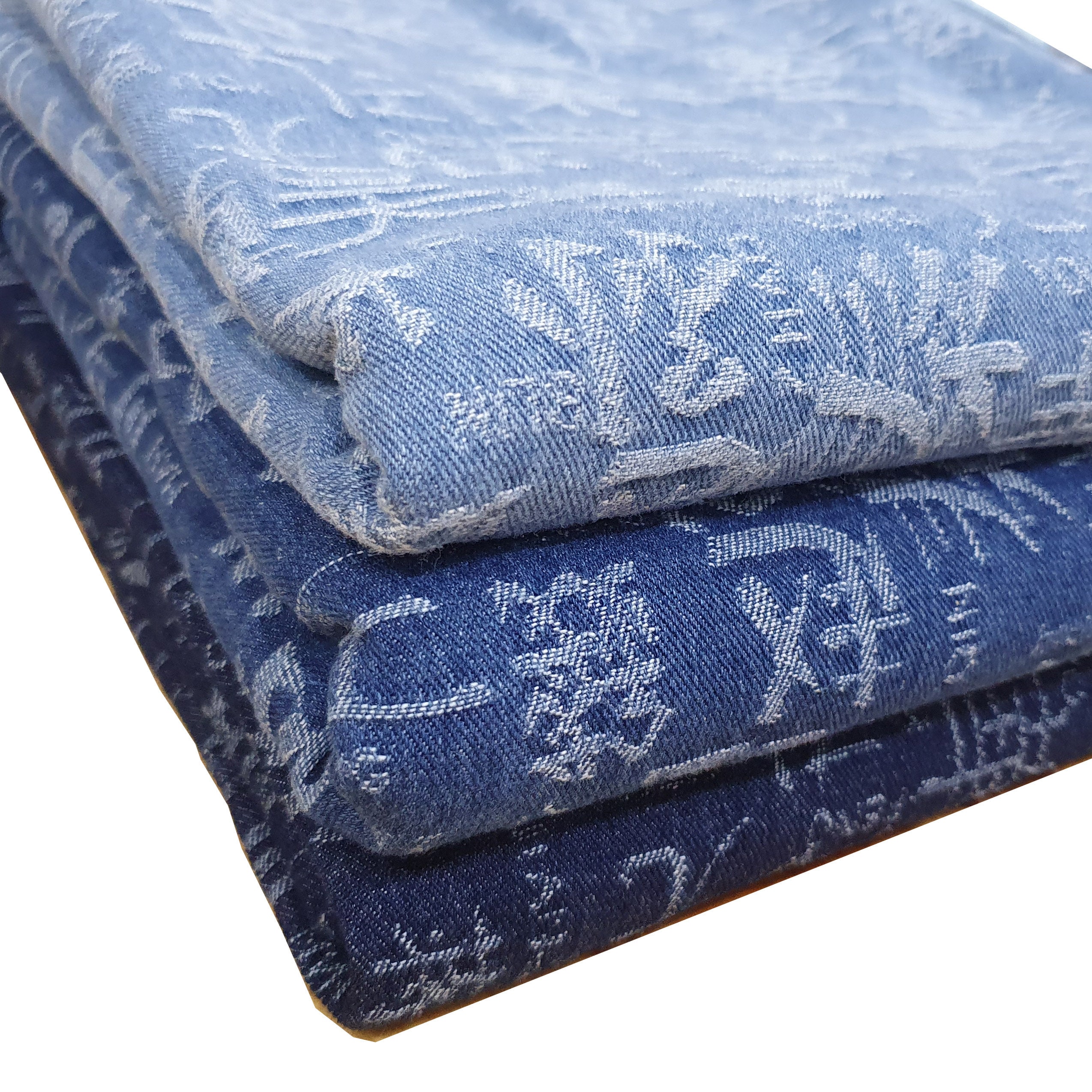 Washed Denim Fabric Jacquard Denim Fabric Blue Denim Fabric Etsy