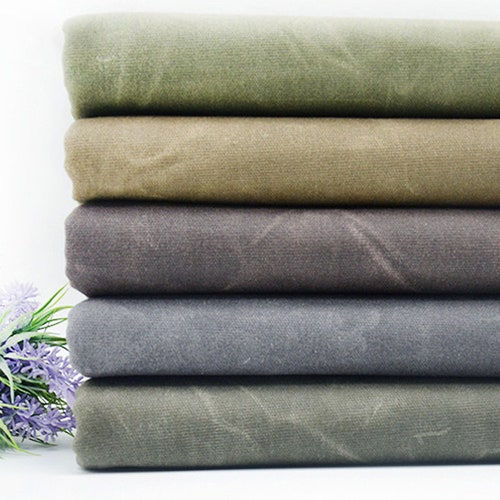 Hand Waxed Cotton Canvas Fabric, 8oz Waxed Canvas Fabric, Hard