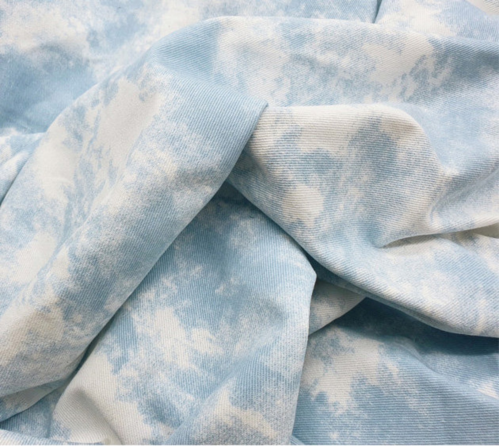 Colored TieDye Denim Fabric Ink Style Denim Cotton Denim Etsy