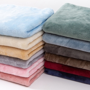 Thick Flannel Fabric, Cuddly Fleece Fabric, Double-sided Flannel Fabric, Winter Fabric, Plush Fabric for Blanket, Pajamas, By The Half Yard