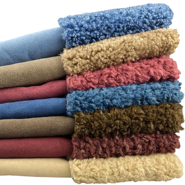 Tissu Sherpa collé, tissu en faux suède, tissu en laine d’agneau, tissu en fausse fourrure, tissu en daim Sherpa, tissu d’hiver, tissu de manteau, par la demi-cour