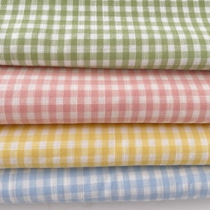 Plaid Fabric- Green Plaid Fabric- Decorative Fabric- DIY Handmade Fabric- Dress-Tablecloth- By The Half Yard