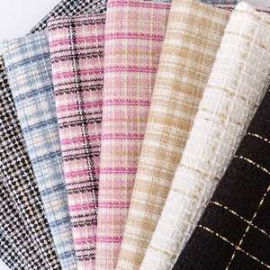 Tweed Fabric, Woolen Fabric, Woven Fabric, Sequins Fabric, Thick Fabric, Autumn and Winter Vest Coat  Fabric, By The Half Yard