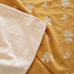 Tissu brodé en coton à fleurs, Tissu japonais, Tissu brodé, Tissu de courtepointe, Tissu de créateur, Tissu pour robes, mètre carré