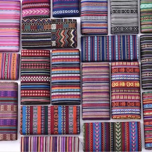 Anatolian Kurdish Nomad Cotton Fabric, Ethnic Belt, Scarf - Bohemian Clothing Accessory, Table Cloth, Upholstery Fabric,By the Half Yard