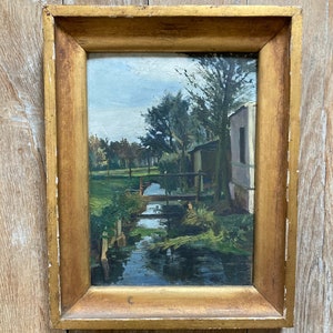 Early 20thC Dutch painting. Oil on board.