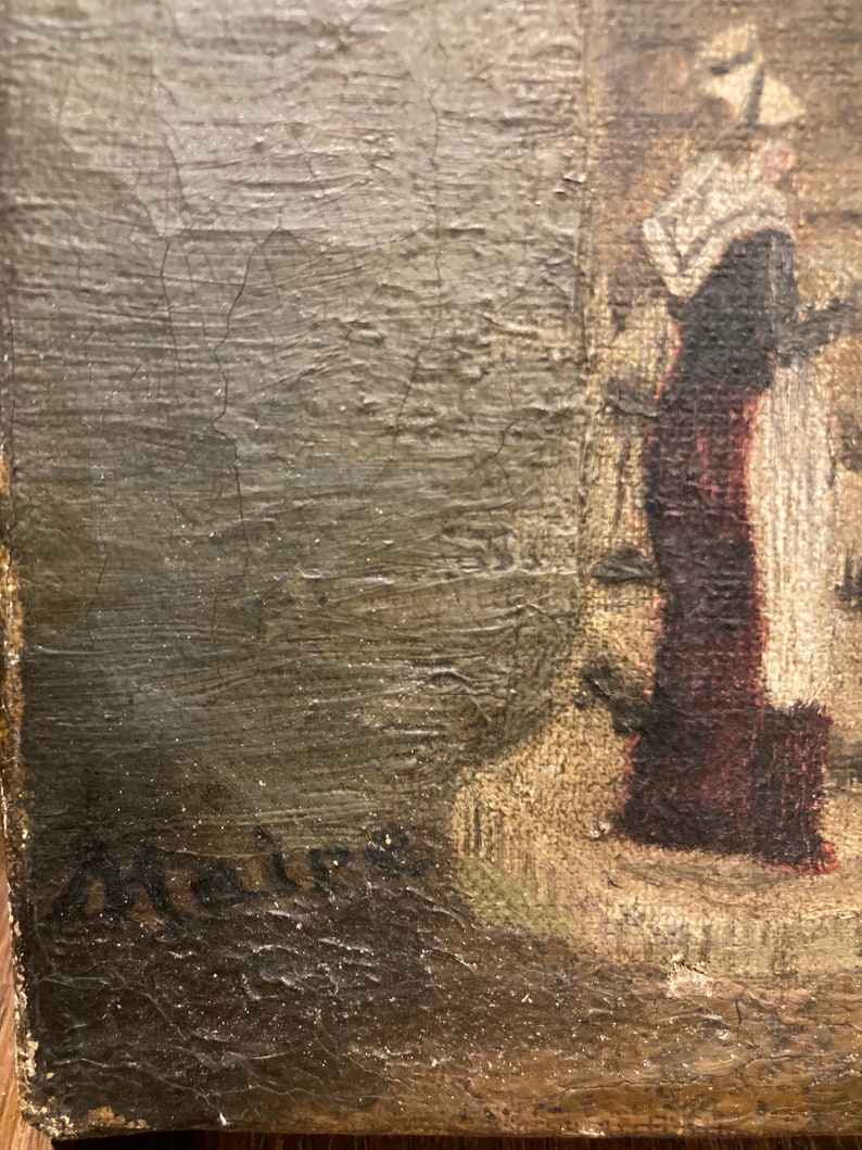 19th Century French Art. Oil on Canvas. Etsy