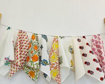 Hand Block Print Cotton Napkins - Mix & Match Reusable Table Linens