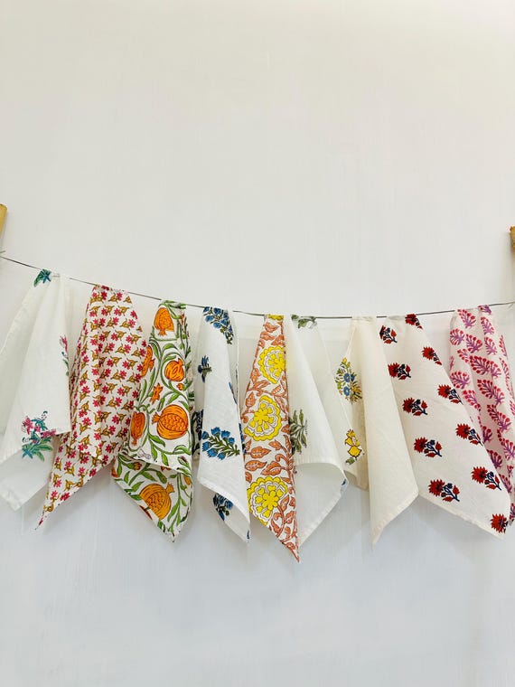 Hand Block Print Cotton Napkins - Mix & Match Reusable Table Linens