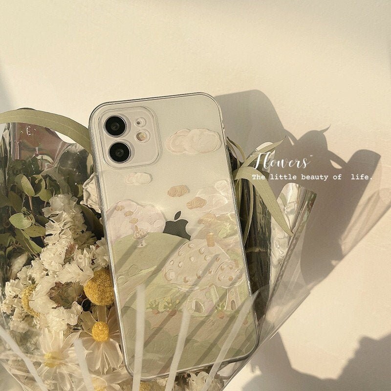 Green Hill Aesthetic Clear Protective Apple Phone Case Iphone Etsy Denmark