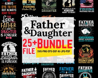 Paquete SVG de padre e hija, Vida de papá, Archivos de corte de silueta de Cricut