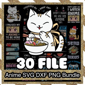 Anime Svg, 30 Design Anime bundle svg, Anime png, Love Anime Svg, Cartoon bundle svg, Japanese SVG, Anime Digital Download