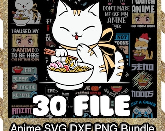 Anime SVG Bundle, Cartoon Designs (Digital Download)
