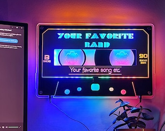 Personalized Cassette Sign | Love Song | Gift for Him | Birthday , Anniversary Gift | Retro Loving Wall, Desk & Shelf Decor  | Gift for Her