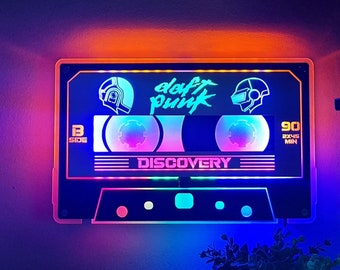 daft punk homework cassette Daft Punk Cassette Tape Wall & Desk Sign | Electronic Dance Music | Thomas Bangalter | Guy-Manuel de Homem-Christo | Daft Punk Helmets