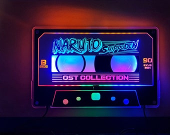 daft punk homework cassette Anime Wall & Desk Decor Gift | Ost Collection Cassette Neon Sign for Cool Setups | Gift for Gamer | Gift for Cosplayers | Anime Led Sign