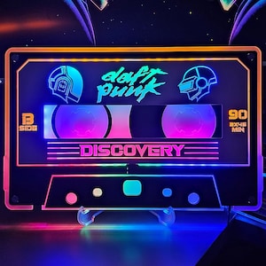 Daft Punk Cassette Tape Wall & Desk Sign | Electronic Dance Music | Thomas Bangalter |  Guy-Manuel de Homem-Christo | Daft Punk Helmets